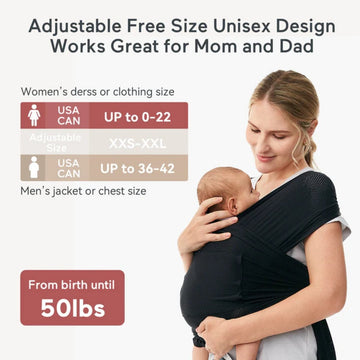FULAR PORTABEBÉS WRAP MO-AIR MESH UNICO NEGRO