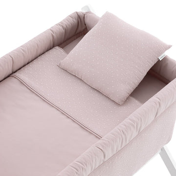 MINICUNA TIJERA MADERA UNIC ROSA/BCO 55x87x74 CM