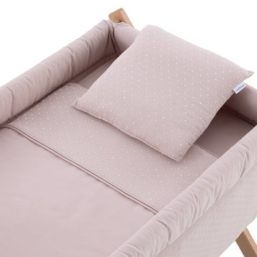 MINICUNA TIJERA MADERA UNIC ROSA/NATURAL 55x87x74 CM